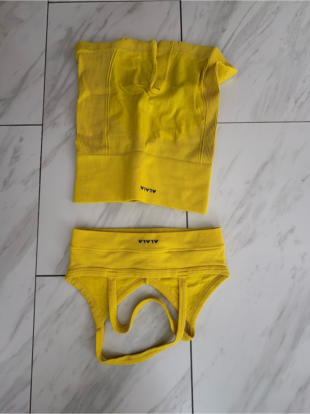 Alala Yellow Ribbed Two-Piece Active Set - Picture 2 of 2
